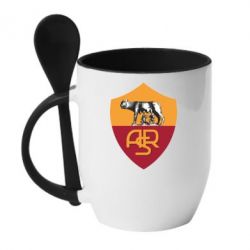 Чашка с ложкой FC Roma - PrintSalon