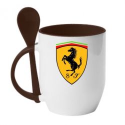 Чашка с ложкой Ferrari - PrintSalon