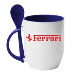 Чашка с ложкой Ferrari - PrintSalon