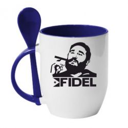 Чашка с ложкой Fidel Castro - PrintSalon