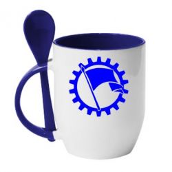 Чашка з ложкою Прапор у колі - PrintSalon