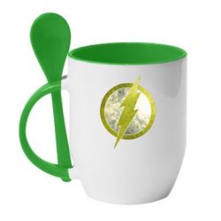 Чашка с ложкой Flash Logo - PrintSalon