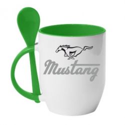 Чашка с ложкой Ford Mustang - PrintSalon