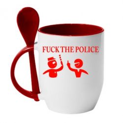 Чашка с ложкой Fuck the Police - PrintSalon
