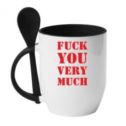 Чашка с ложкой Fuck you very much-PrintSalon Чашка с ложкой Fuck you very much