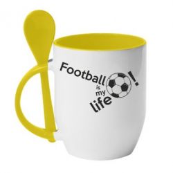 Чашка с ложкой Футбол - моя жизнь!