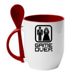 Чашка с ложкой Game Over - PrintSalon