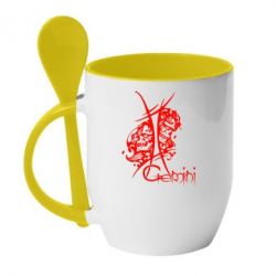 Чашка с ложкой Gemini (Близнецы) - PrintSalon