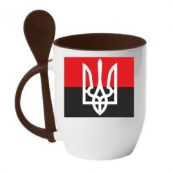 Чашка с ложкой Герб на прапорі - PrintSalon