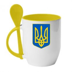 Чашка с ложкой Герб неньки-України - PrintSalon