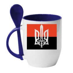 Чашка с ложкой Герб Правого Сектору - PrintSalon