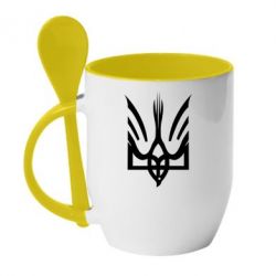 Чашка з ложкою Герб "Сокіл Рюриковичів" - PrintSalon