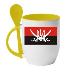 Чашка с ложкой Герб та шаблі - PrintSalon