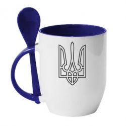 Чашка с ложкой Герб України (полий) - PrintSalon