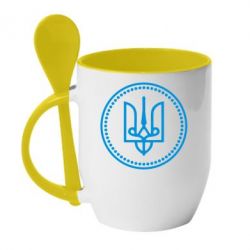 Чашка с ложкой Герб України - PrintSalon