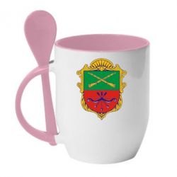 Чашка с ложкой Герб Запоріжжя - PrintSalon