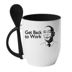 Чашка с ложкой Get Back To Work - PrintSalon