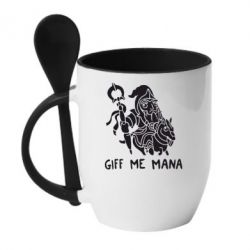 Чашка с ложкой Giff Me Mana - PrintSalon