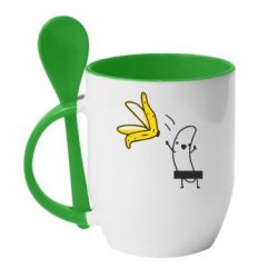 Чашка з ложкою Голий банан - PrintSalon