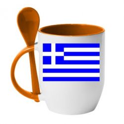 Чашка с ложкой Греция - PrintSalon