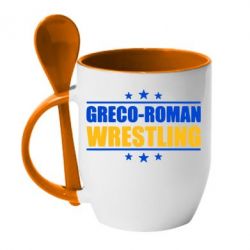 Чашка с ложкой Greco-Roman Wrestling - PrintSalon