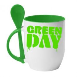 Чашка с ложкой Green Day - PrintSalon