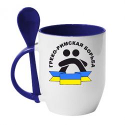 Чашка с ложкой Греко-римская - PrintSalon
