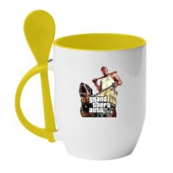 Чашка з ложкою GTA V Logo - PrintSalon