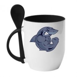 Чашка з ложкою Gym Shark