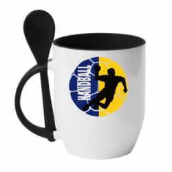 Чашка с ложкой Handball Logo - PrintSalon