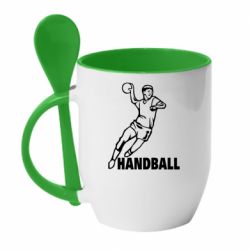 Чашка с ложкой Handball - PrintSalon