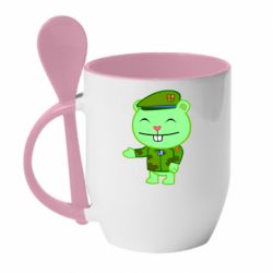Чашка с ложкой happy tree friends flippy - PrintSalon