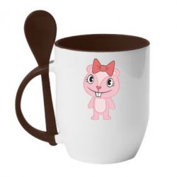 Чашка з ложкою happy tree friends хихикає - PrintSalon