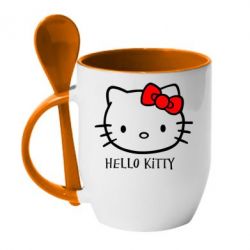 Чашка с ложкой Hello Kitty - PrintSalon