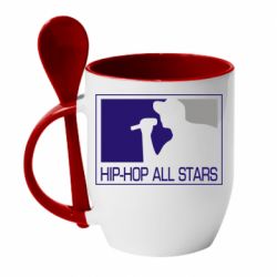 Чашка с ложкой Hip-hop all stars - PrintSalon