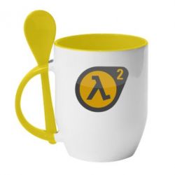 Чашка з ложкою HL 2 logo - PrintSalon