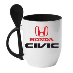 Чашка с ложкой Honda Civic - PrintSalon