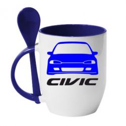 Чашка с ложкой Honda Civic - PrintSalon