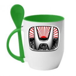 Чашка с ложкой Honda JDM - PrintSalon