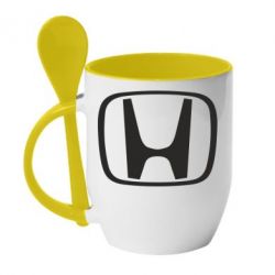 Чашка с ложкой Honda Logo - PrintSalon