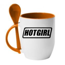 Чашка з ложкою HOT GIRL - PrintSalon