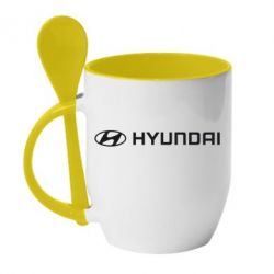 Чашка с ложкой Hyundai 2 - PrintSalon