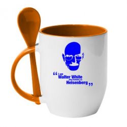 Чашка с ложкой i am walter white also known as heisenberg - PrintSalon