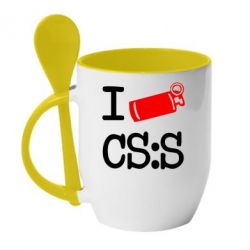 Чашка з ложкою I love CS Source - PrintSalon