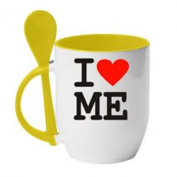 Чашка с ложкой I love ME - PrintSalon