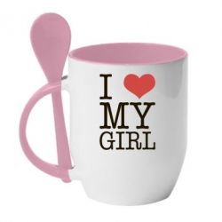 Чашка с ложкой I love my girl - PrintSalon