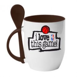 Чашка с ложкой I love this Game - PrintSalon