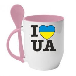 Чашка с ложкой I love UA - PrintSalon
