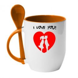 Чашка с ложкой I love you-PrintSalon Чашка с ложкой I love you