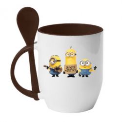 Чашка с ложкой I'm with stupid - PrintSalon